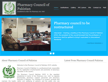 Tablet Screenshot of pharmacycouncil.org.pk